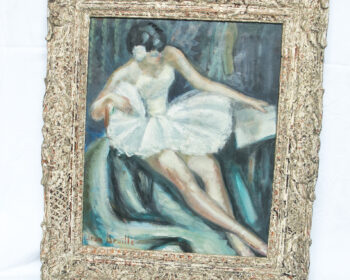 Danseuse ballerine – Huile sur panneau par Jean Druïlle (1906-1983)